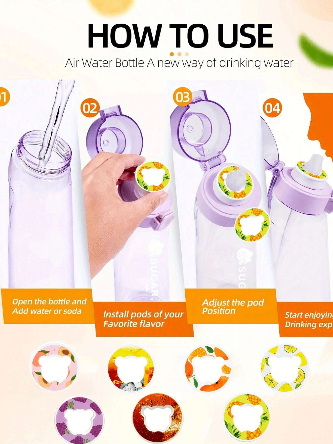 Capsules aromatisées pour gourdes AIR WATER